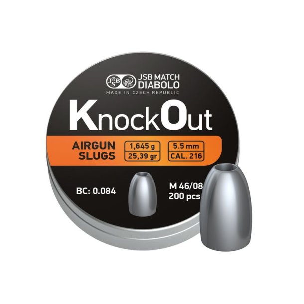 JSB KnockOut Slugs 5,50mm / .218 1,645g 200 stk