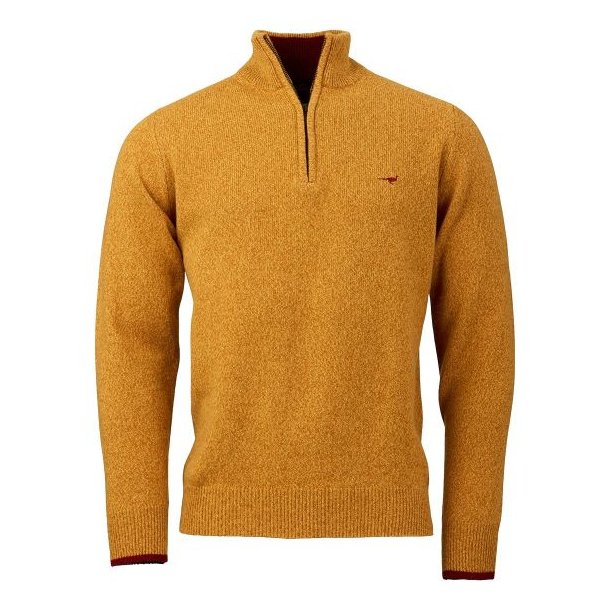 Laksen Brompton Lambswool Zip-Neck Knit Gorse