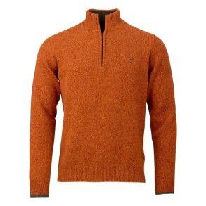 Laksen Brompton Lambswool Zip-Neck Knit Terra
