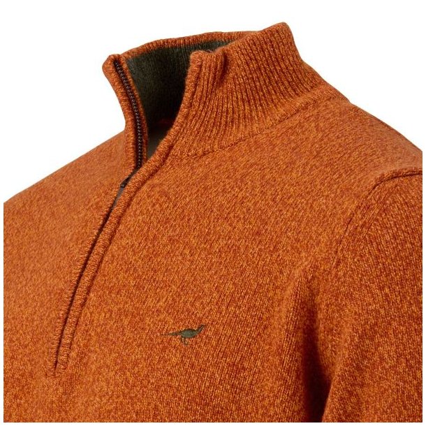 Laksen Brompton Lambswool Zip-Neck Knit Terra