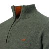 Laksen Brompton Lambswool Zip-Neck Knit Forest
