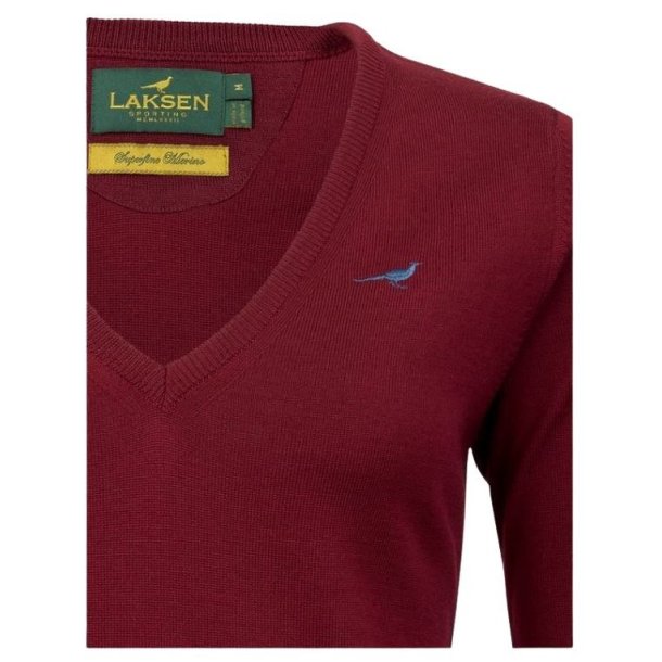 Laksen Camilla Merino V-Neck Knit Lady Bordeaux