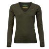 Laksen Camilla Merino V-Neck Knit Lady Olive