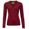 Laksen Camilla Merino V-Neck Knit Lady Bordeaux