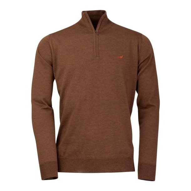 Laksen Norfolk Merino Zip-Neck Knit Rum
