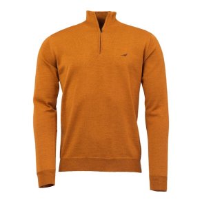 Laksen Norfolk Zip-Neck Sweater Mustard