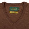 Laksen Sussex Merino V-Neck Knit Rum
