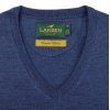 Laksen Sussex Merino V-Neck Knit Corn Blue