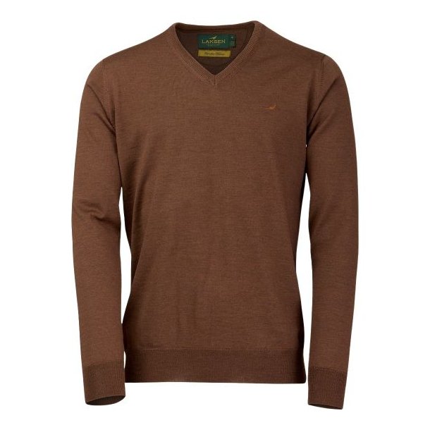 Laksen Sussex Merino V-Neck Knit Rum