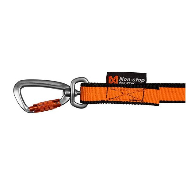 Non-Stop Dogwear Bungee Leash 2m Black / Orange Hundesnor