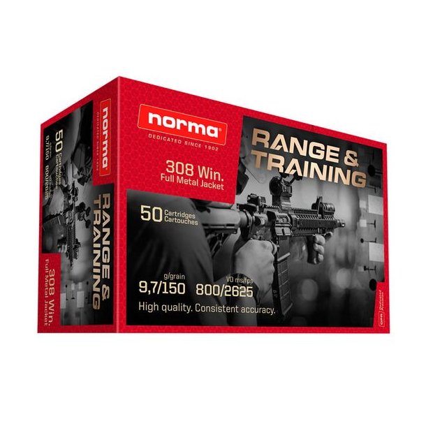 Norma Range&Training FMJ 308Win 9,7g/150gr Riffelpatron 50stk