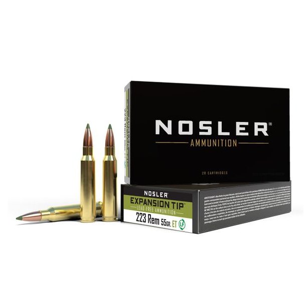 Nosler E-Tip 223 Rem 55g 20 stk. Blyfri Riffelpatron