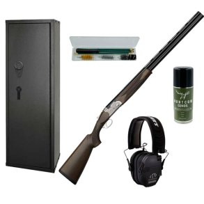 Nyjægersæt med Beretta 686 Haglgevær, Hornady Våbenskab, høreværn og rensegrej