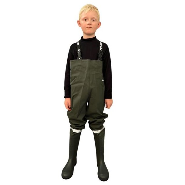 Ocean Junior Waders M�rk Oliven