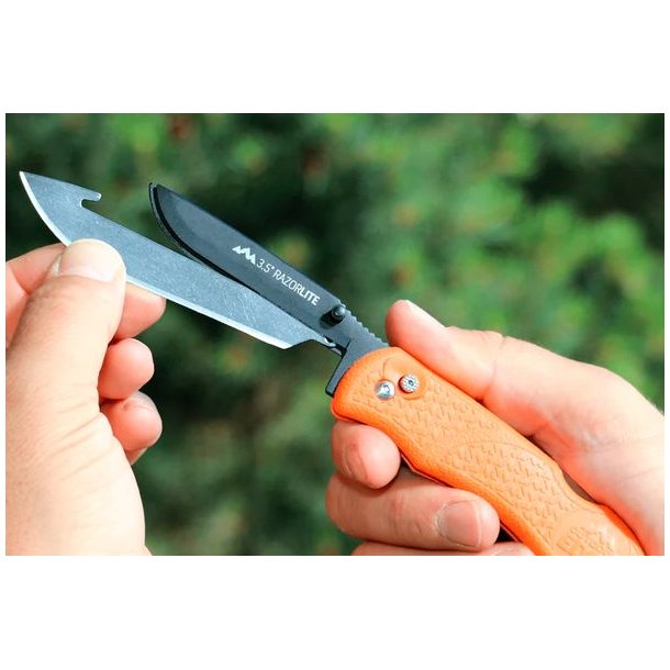 Outdoor Edge 3.5” Drop-Point Blade Pack Med 6 blade Til Razor-serien