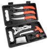 Outdoor Edge Slagtes�t med 8 dele knive, bensav og knivsliber