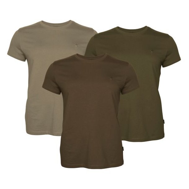 Pinewood 3-Pack T-shirt W Green/Brown/Khaki