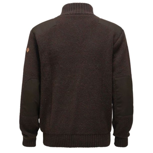 Pinewood Hurricane Full Zip Sweater D.Brown Mel