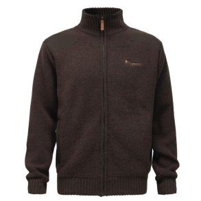 Pinewood Hurricane Full Zip Sweater D.Brown Mel
