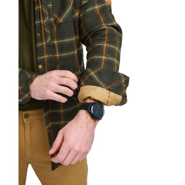 Pinewood Pile Overshirt med Fleece D.Green/Bronze