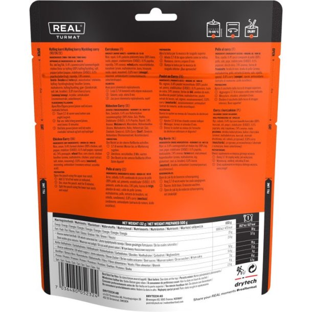 Real Turmat Chicken Curry Fryset�rret mad
