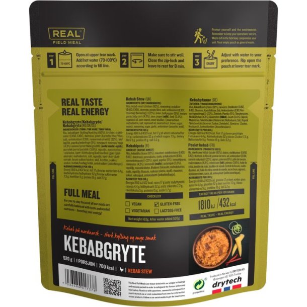 Real Turmat Field Meal Kebab Casserole Fryset�rret mad