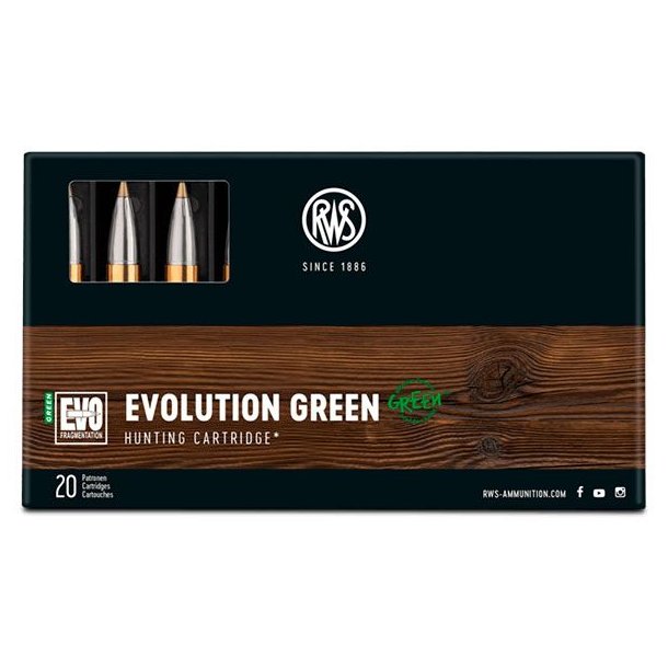 RWS Evo Green 308Win 9,0g/139gr 20 stk. Blyfri Riffelpatron