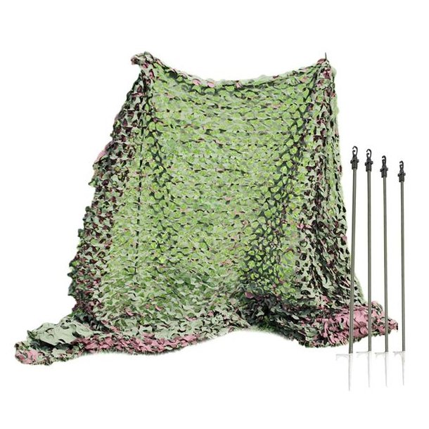 St med 3x2,4m camouflagenet og 4 stk Huntcom hide poles