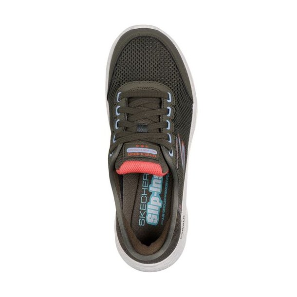 Skechers Go Walk Flex SlipIn WP Sko W Clear Creek Olive