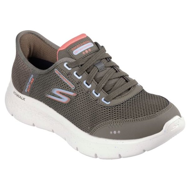 Skechers Go Walk Flex SlipIn WP Sko W Clear Creek Olive
