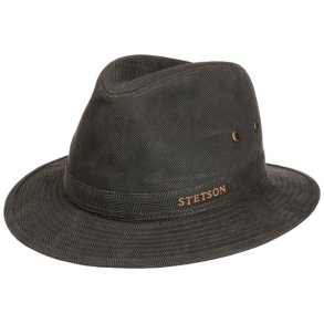 Stetson Traveller Herringbone Hat Mud/Black