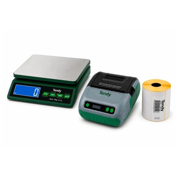 Tendy s�t med Scriptor Etiketprinter, Libra Bordv�gt & Scriptor Etiketter
