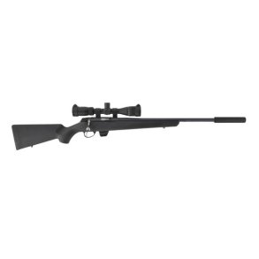 Tikka T1X 17HMR Salonriffel Med S&L Lyddæmper Og 2-7x32 Sigtekikkert