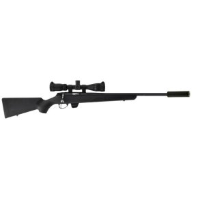 Tikka T1x .22 LR salonriffel med Optic Science Varmint 2-7x32 Sigtekikkert og Schultz & Larsen Mini Lydd�mper
