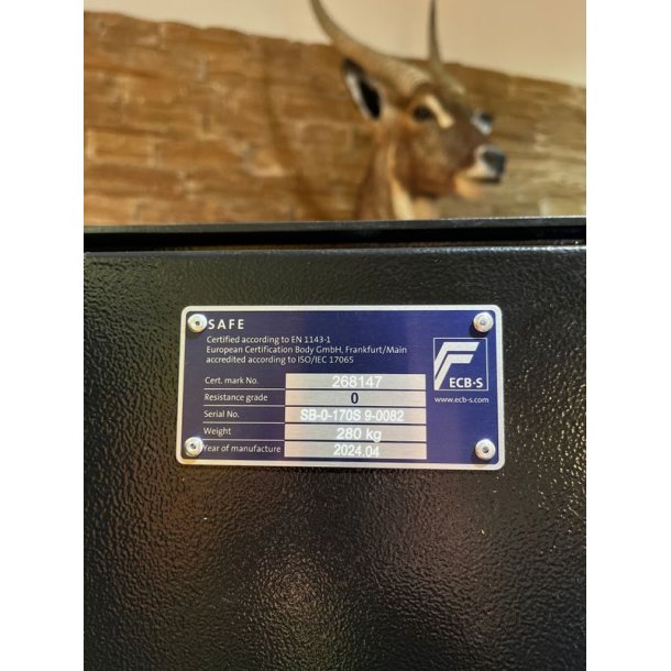 Vitrum Safe Lux 1 Glasside Sort/Grn E-lock 13 Vben 320 Kg Vbenskab