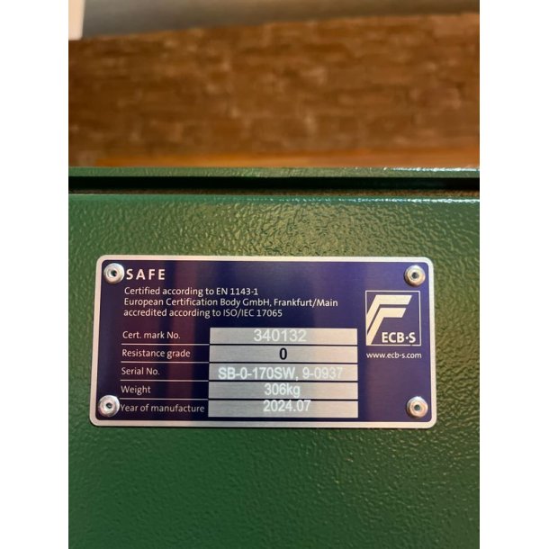 Vitrum Safe Lux 3 Glassider Grn/Rd E-lock 13 Vben 320 Kg Vbenskab