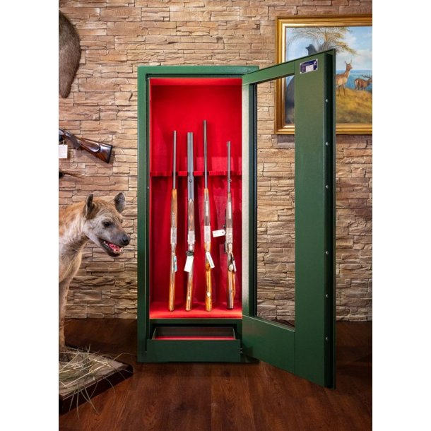 Vitrum Safe Lux 3 Glassider Grn/Rd E-lock 13 Vben 320 Kg Vbenskab