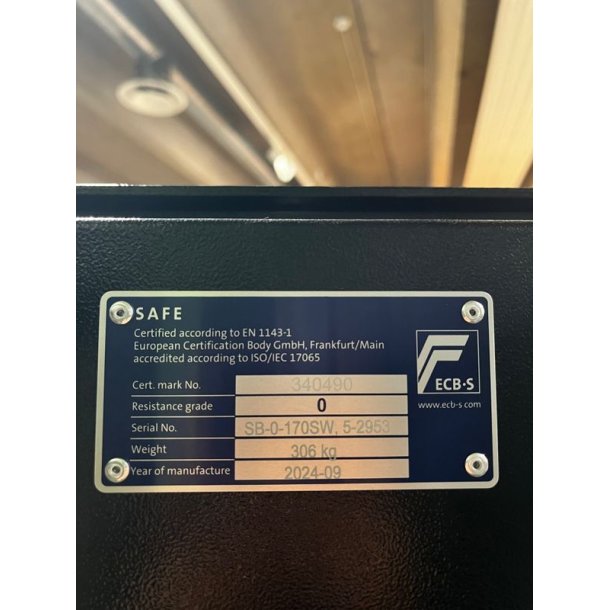 Vitrum Safe Lux 3 Glassider Sort/Grn E-lock 13 Vben 320 Kg Vbenskab