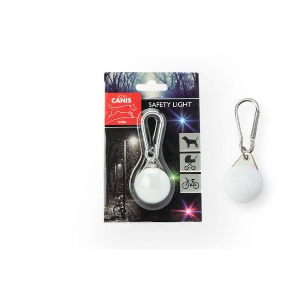 Active Canis Led Light Hvid Med Karabinhage