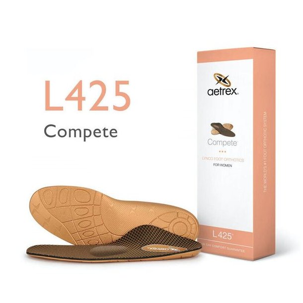 Aetrex Insole 425 Compete W Mid Brown / Black