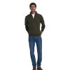 Barbour Bayfield Knitted Half Zip Jumper Mid Olive/Dog
