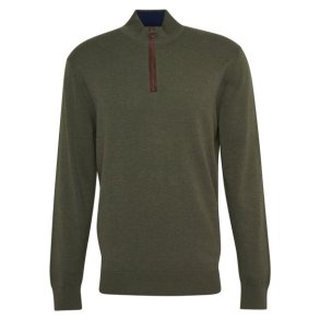 Barbour Bayfield Knitted Half Zip Jumper Mid Olive/Dog