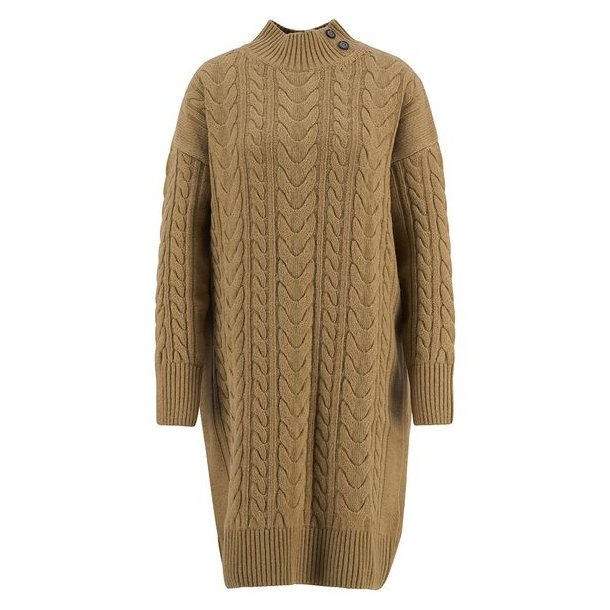 Barbour Belford Knitted Mini Dress Military Brown