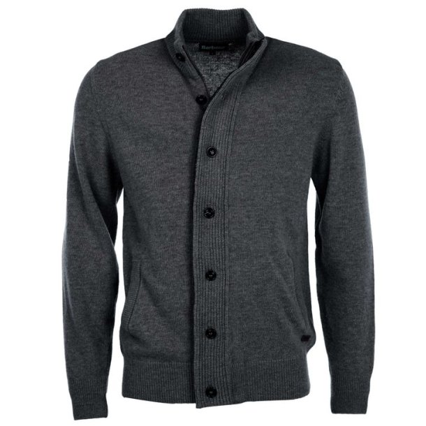 Barbour Ess Patch Zip Charcoal Marl
