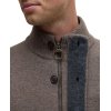 Barbour Essential Patch Zip Through Knitted Jumper Dark Stone