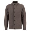 Barbour Essential Patch Zip Through Knitted Jumper Dark Stone