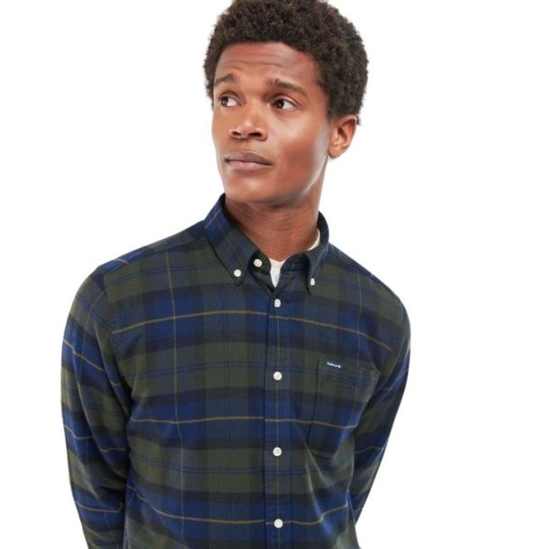 Barbour Kyeloch Tailored Tartan Shirt Olive Night