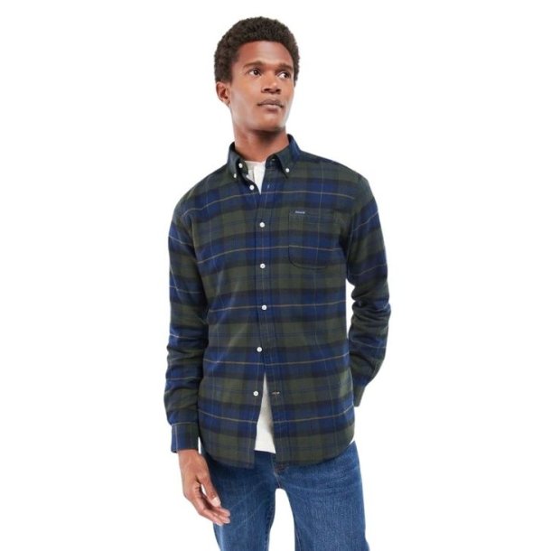 Barbour Kyeloch Tailored Tartan Shirt Olive Night