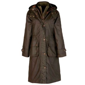 Barbour Long Cannic Wax Lady Olive
