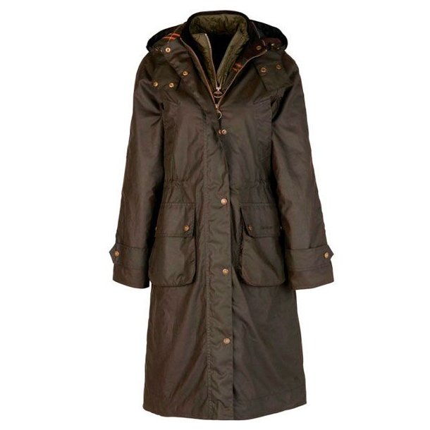 Barbour Long Cannic Wax Lady Olive